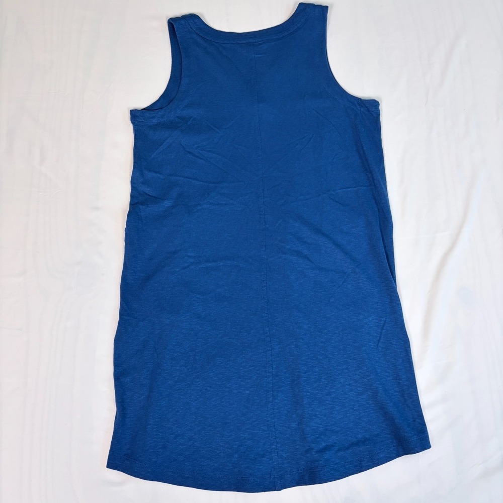 J.JILL NWT Solid Blue V-Neck Casual‎ Double Pocket Tank Dress Size M Petite - Picture 9 of 9